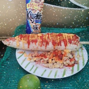 Elote con cacahuates